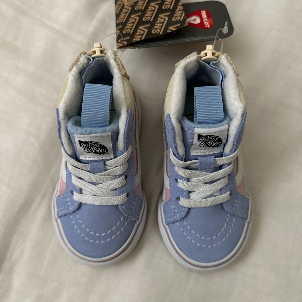Vans Infant High-Top Sneakers in Light Blue and Soft Pink